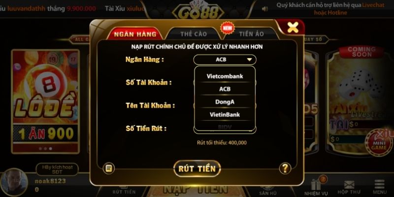 Hiểu rõ về cách rút tiền Go88 và các hình thức thanh toán