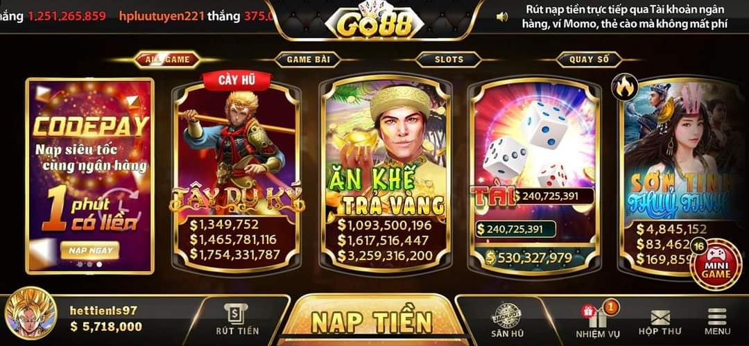 Các Tựa Game Nổi Bật Trên Go88